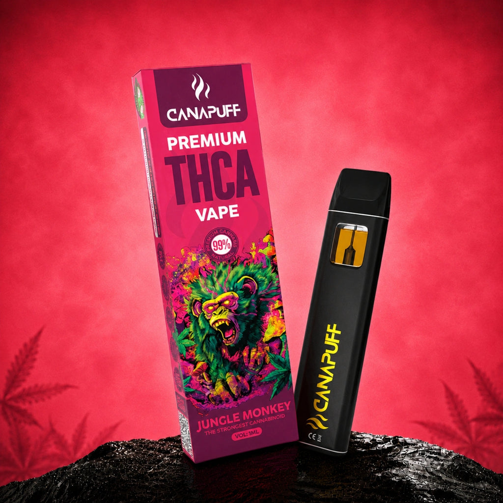 Venta al por mayor de líquido para vapeo con THCA «Jungle Monkey» 99%, 1 ml Venta al por mayor de líquido para vapeo con THCA «Jungle Monkey» 99%, 1 ml