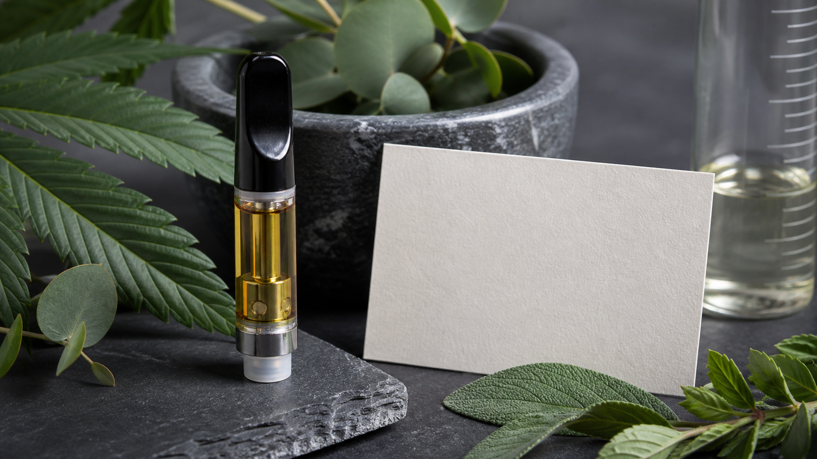 Redaktionelles Produktbild zu CBD-Vape-Inhaltsstoffen: Worauf Sie achten sollten