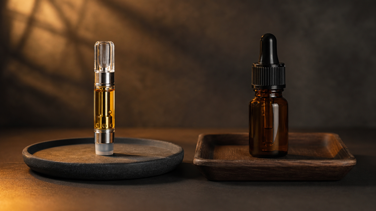 Redaktionelles Produktbild zum Thema „CBD-Vape vs. CBD-Öl: Warum sich die Darreichungsformen unterscheiden“